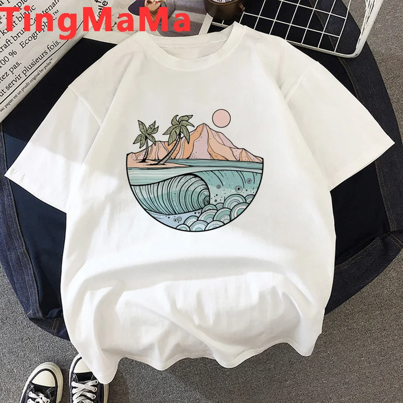 Футболка Vaporwave Женская Винтажная с принтом в японском стиле для пары 2020 одежда