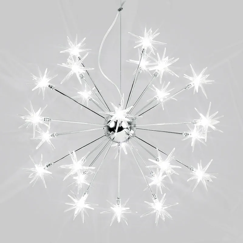 

LED Start Chandelier Romantic snowflake Pendant Lamp Nordic Star Lustres cristal Living Room kitchen Lighting Chandelier Fixtur