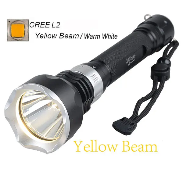 TMWT IP68 Водонепроницаемый Подводные 100 м XML T6 CREE L2 теплый белый светодиод Подводное факел Дайвинг для 18650 Батарея - Испускаемый цвет: YELLOW L2 10W
