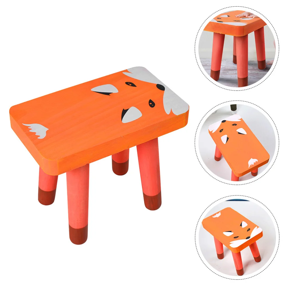 

1Pc Household Stool Children Stool Kindergarten Foot Stool Wood Furniture (Dog)