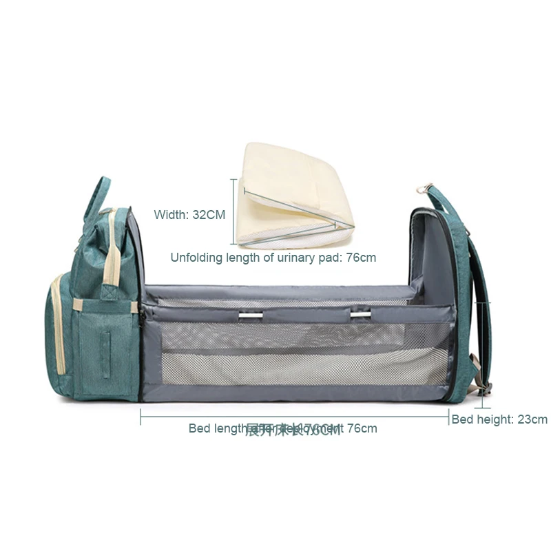 

Multifunctional Large Capacity Diaper Bag Backpack Foldable Travel Bag for Dad Mom Can Turn into Small Bed K2