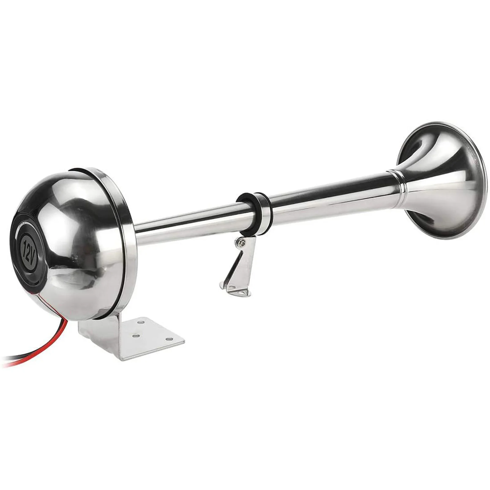 

12V/24V Universal Air Horn Single Trumpet Air Horn Powerful Loud Metal Horn 328db For Truck Boat SUV Train