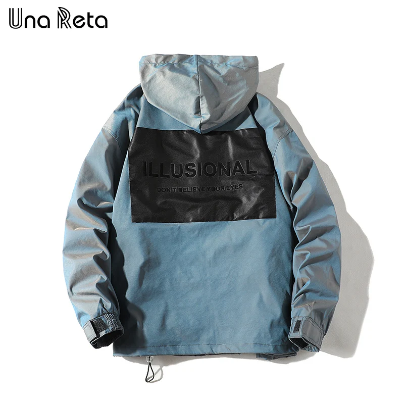 Куртка мужская в стиле хип-хоп меняющая цвет с капюшоном осень Мужское пальто |