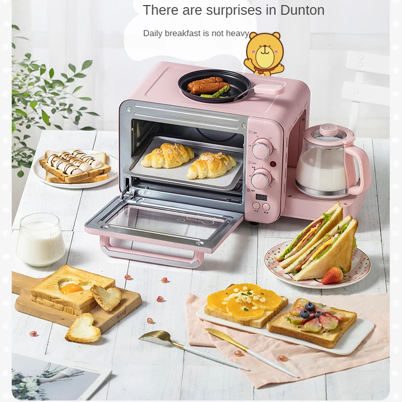 Preise Multifunktions 3 In 1 Frühstück Maschine 8L Elektrische Mini Ofen Kaffee Maker Eier Braten Pan Haushalt Brot Pizza Ofen Grill