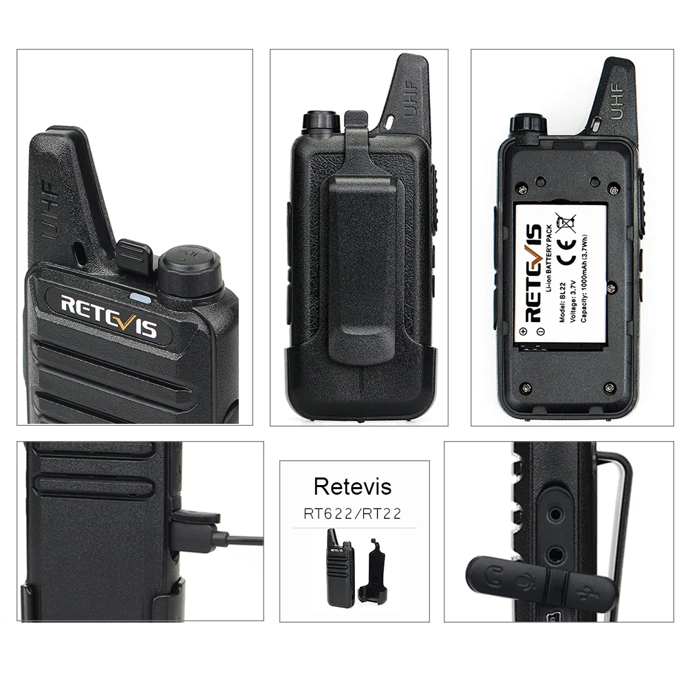 RETEVIS RT622 мини рация 4 шт. PMR446 PTT VOX двухсторонняя портативное радио для охоты FRS