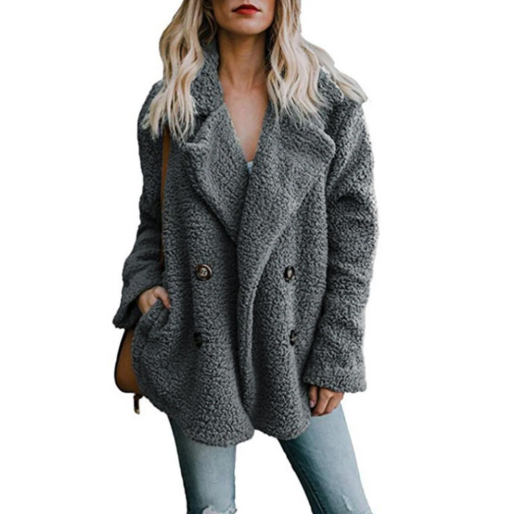 Gentillove Women Winter Teddy Coat Female Warm Faux Fur England Coat Casual Oversized Soft Fluffy Fleece Jackets Overcoat