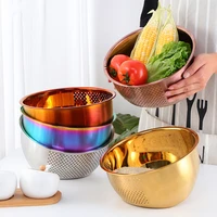 304 stainless steel rice sieve kitchen fruit vegetables colanders basket clean washing filter strainer basin drain bowl