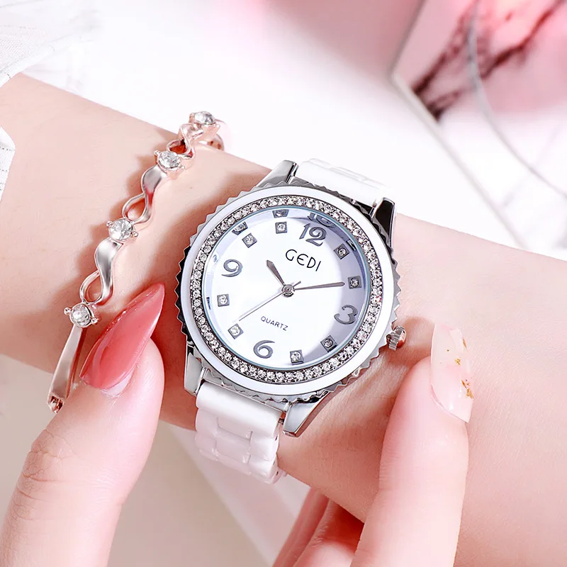 Hot Sale Women Ceramic Watches Luxury Lady Watch Woman Rhinestone Wristwatch.Fashion Crystal Fashion relogios | Наручные часы