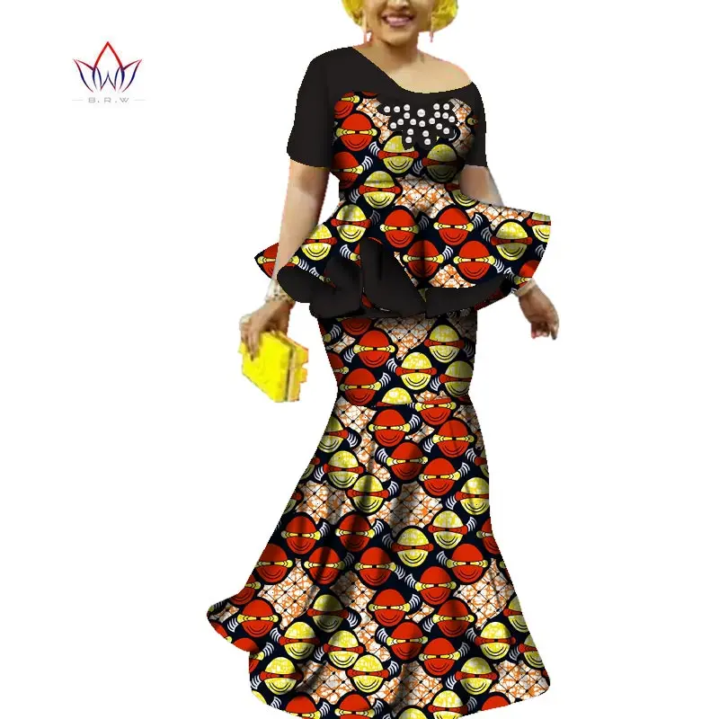 2020 африканская одежда для девочек с круглым вырезом 6XL традиционная 2 предмета