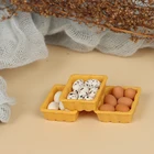 1:1 миниатюрное мини-яйцо для кукольного домика с подносом, кухонные аксессуары, модель игрушек, 1 комплект (6 * яйцо с подносом)