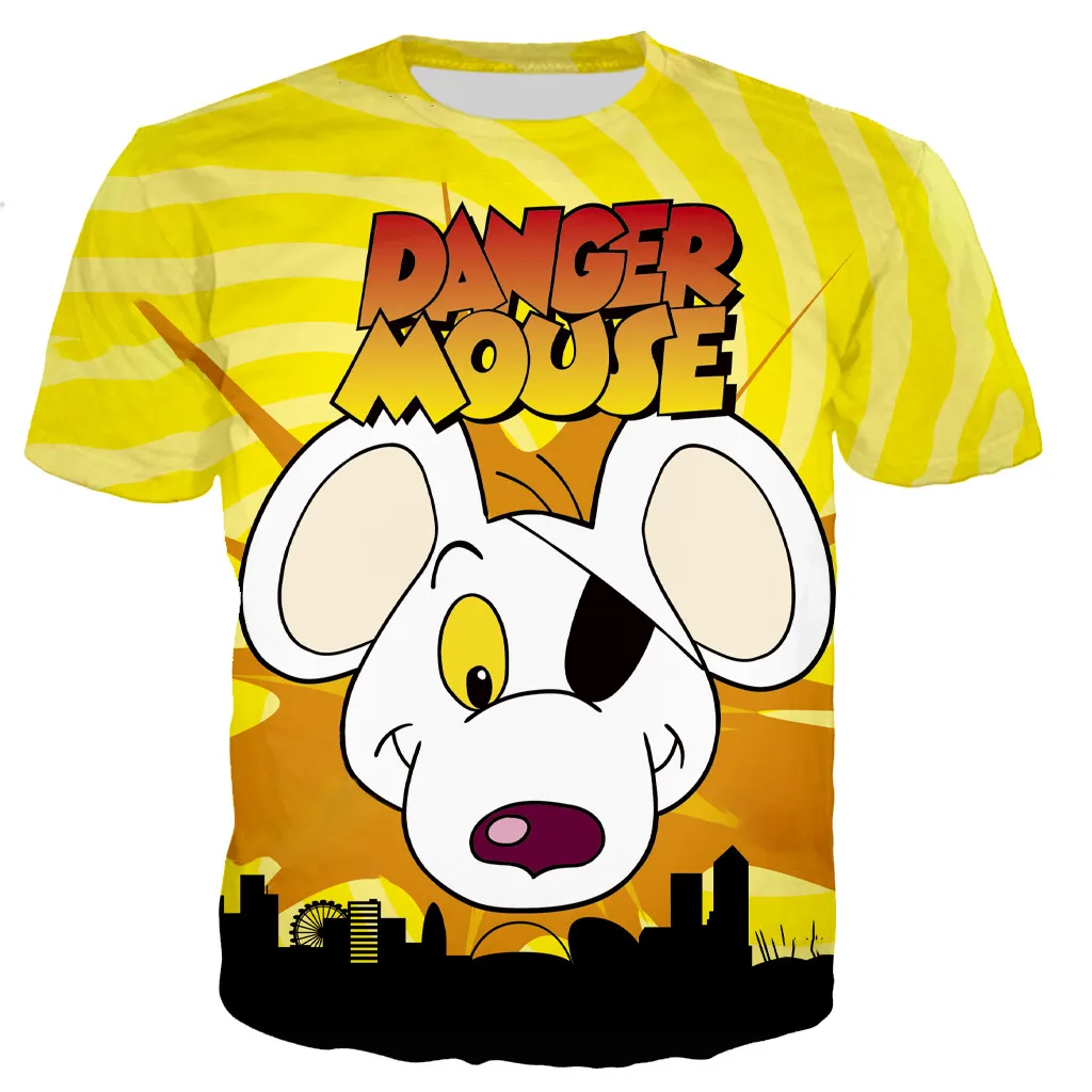 Danger mouse для мужчин/женские новые модные красивые 3D с принтом футболки девочек