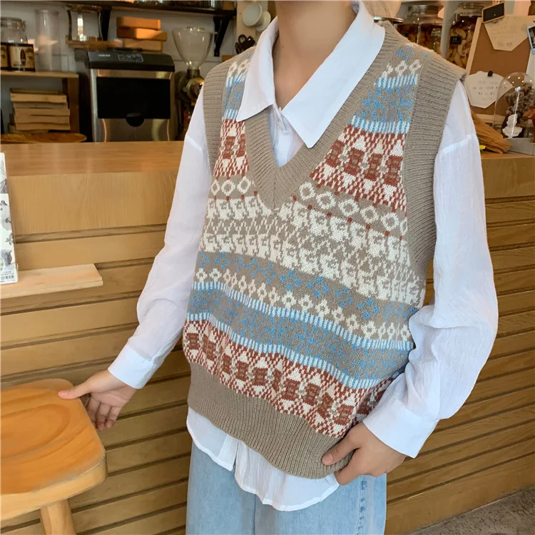 

2021 New Spring Autumn Sweater Knitted Vest Women Sleeveless V-Neck Female casual tank tops pullover oversized Girls