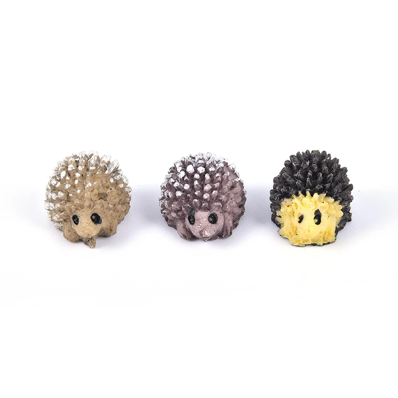 

10pcs Decorative Mini Hedgehog Miniature Figures Mini Fairy Garden Animals Moss Micro-landscape Ornaments Resin Baby Toys