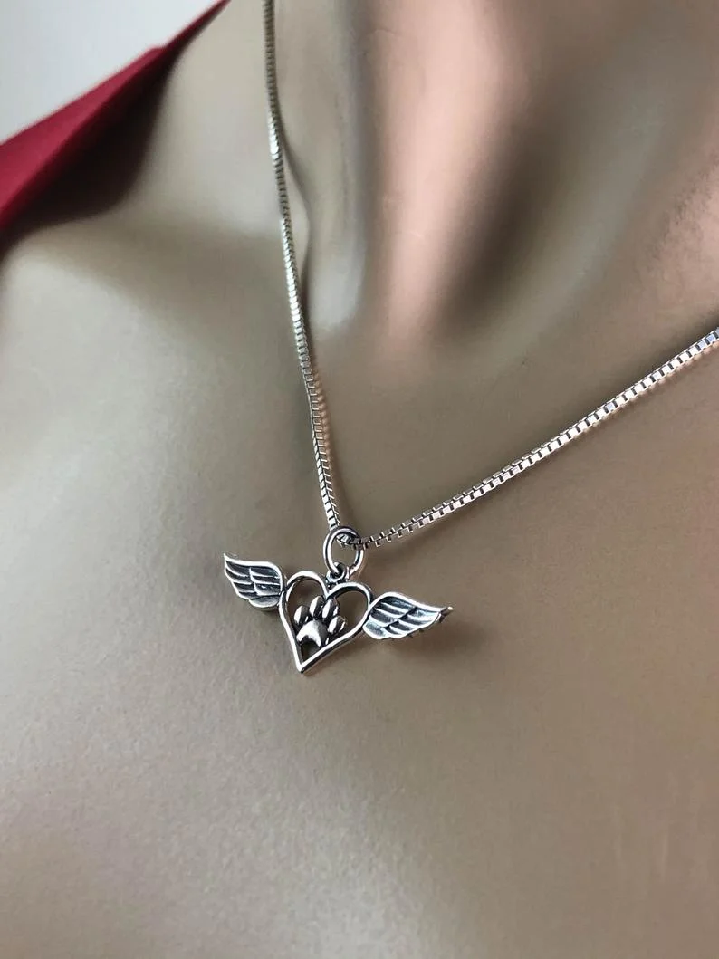 Ожерелье с изображением крыльев Ангела подвеска Крыло ангела ожерелье сердцем
