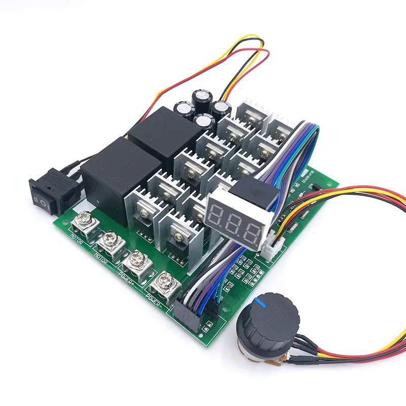 

60A 10-55V Digital display PWM speed controller module forward reversal 0~100% adjustable DC motor 12V 24V 36V 48V MAX 100A