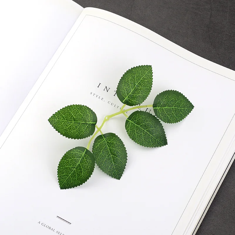 Декоративные цветы розы листья венков шелковые 20 шт. растения искусственные