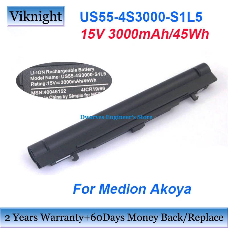Натуральная US55 4S3000 S1L5 ноутбук Батарея ДЛЯ Medion Akoya MD98736 MD98456 S6211T S 6615T/MD98456 4ICR19/66 40046152