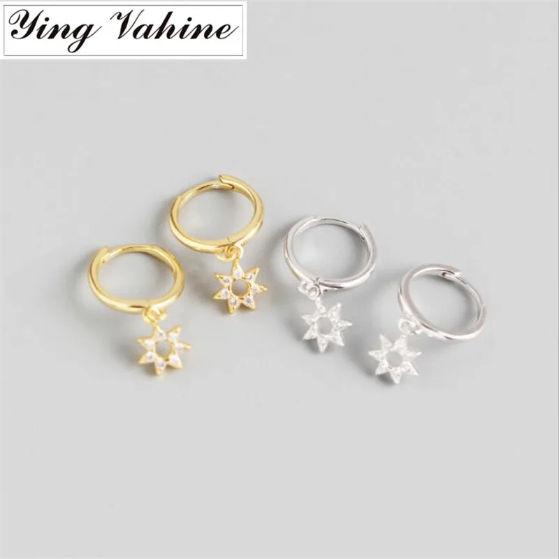 Женские серьги гвоздики в виде маленького солнца ying Vahine 100% 925