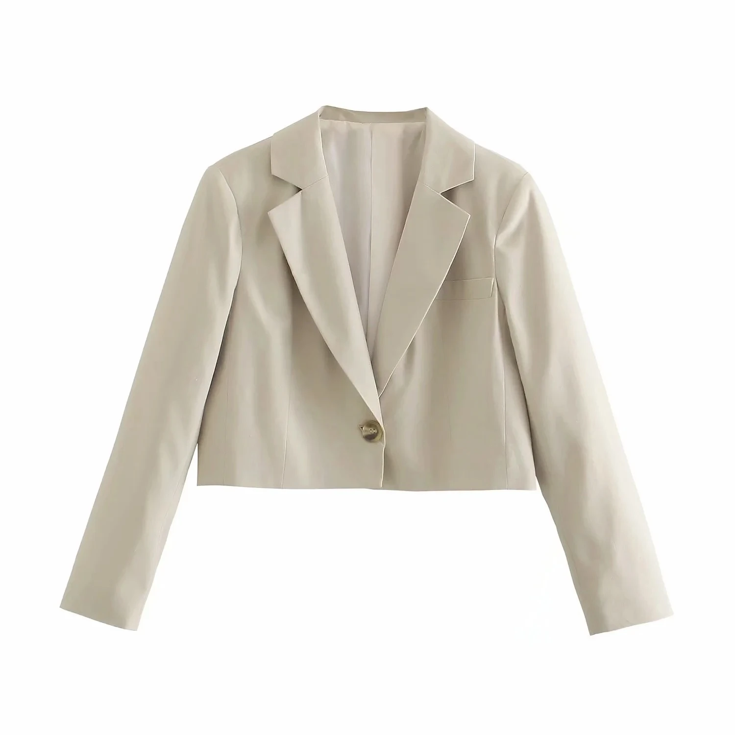

Women Autumn New Fashion One Button Blazers Short Coat Vintage Female Outerwear Casual Top
