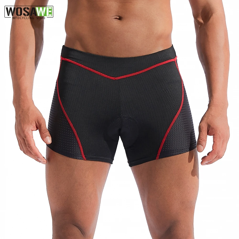 

WOSAWE Men's Cycling Shorts 5D Gel Pad MTB Cycling Underwear Shockproof Biker Shorts Underpant ciclismo masculina M-3XL