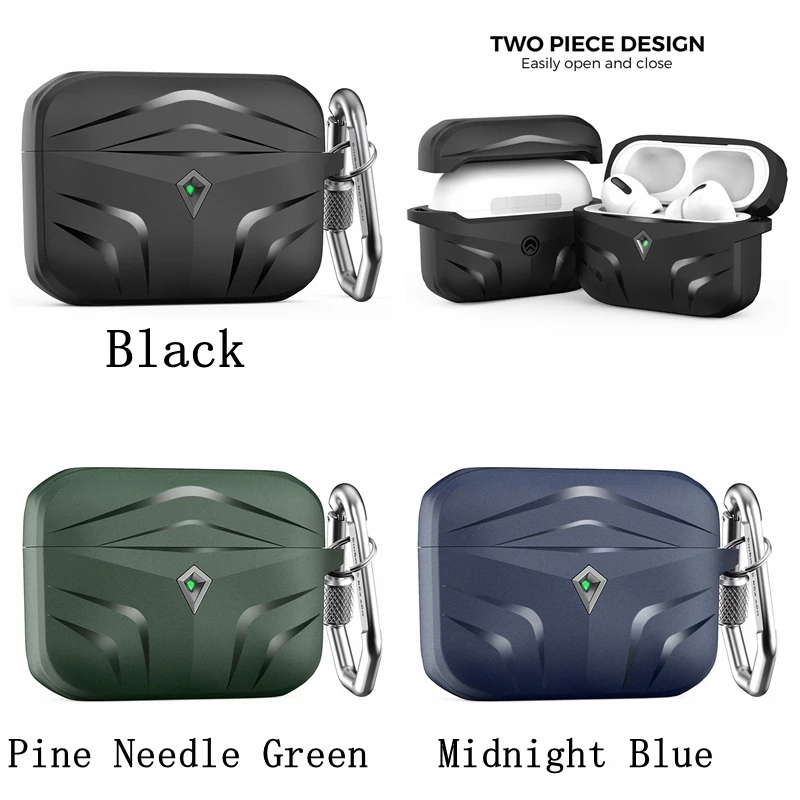 

For Apple Wireless Earphones Protective Cover Ultra-thick Anti-fall Headset Case Silicone Protective Cover With Carabiner Hook