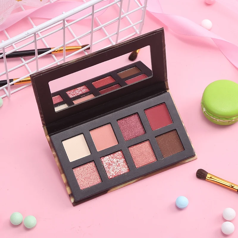 Палитра теней для век 8 цветов с перламутровыми животными стойкая