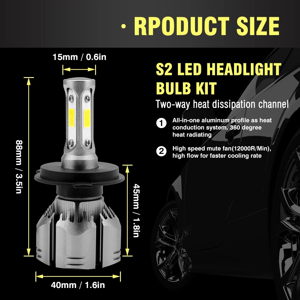 Горячая Распродажа COB универсальный автомобиль фар дальнего света передние