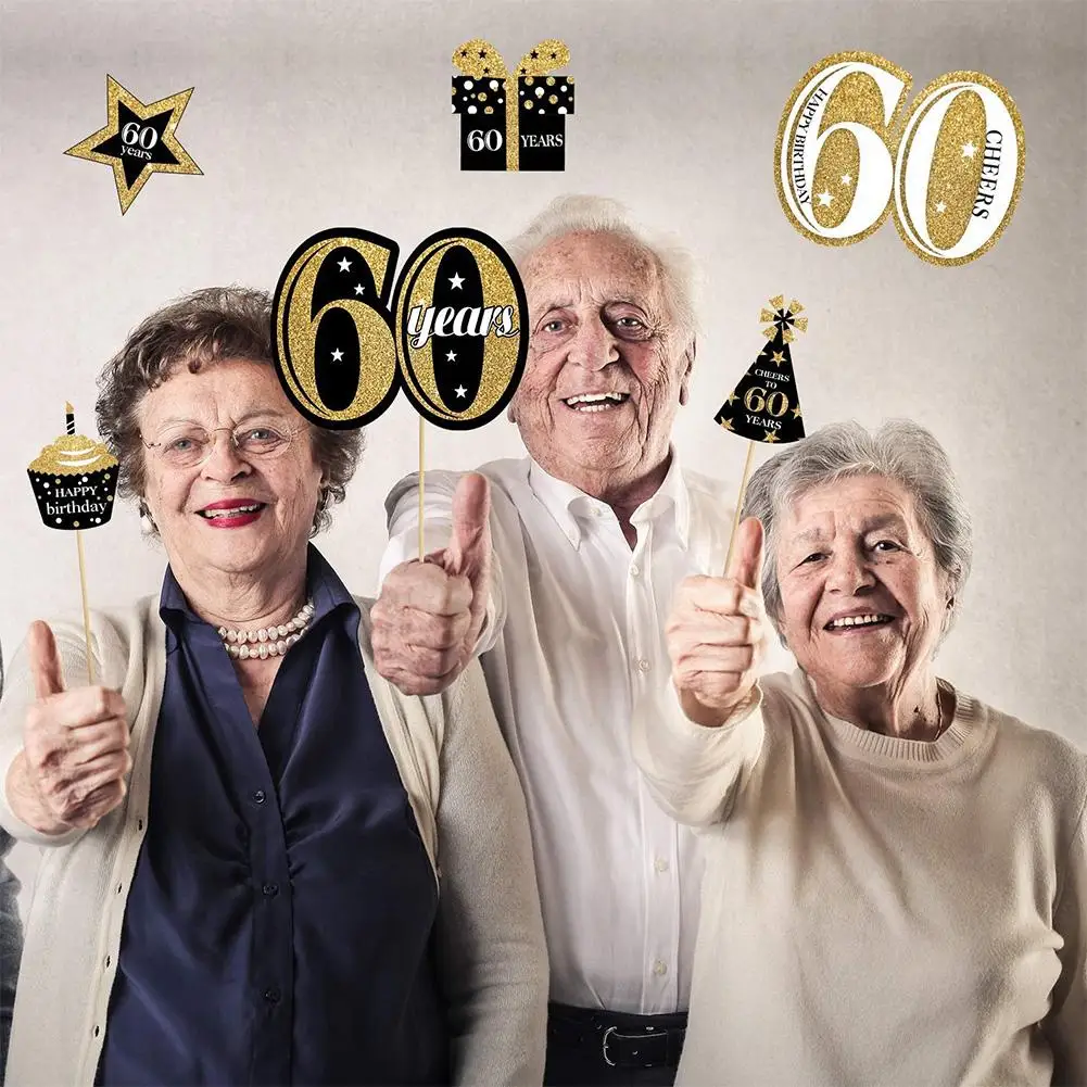 24 шт./компл. 30/50/60th Happy Birthday Photo Booth Реквизит Маска Фотобудка для взрослых вечеринки
