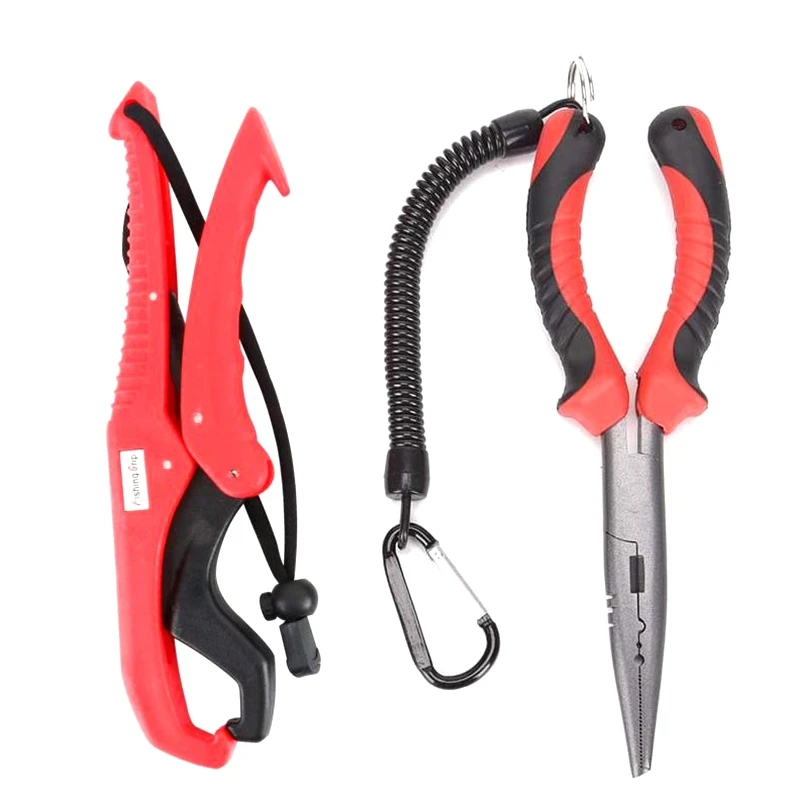

Fishing Tool Set with Floating Fish Gripper Fishing Tackle Lure Hook Remover Line Cutter Scissors Pliers Fish Gripper