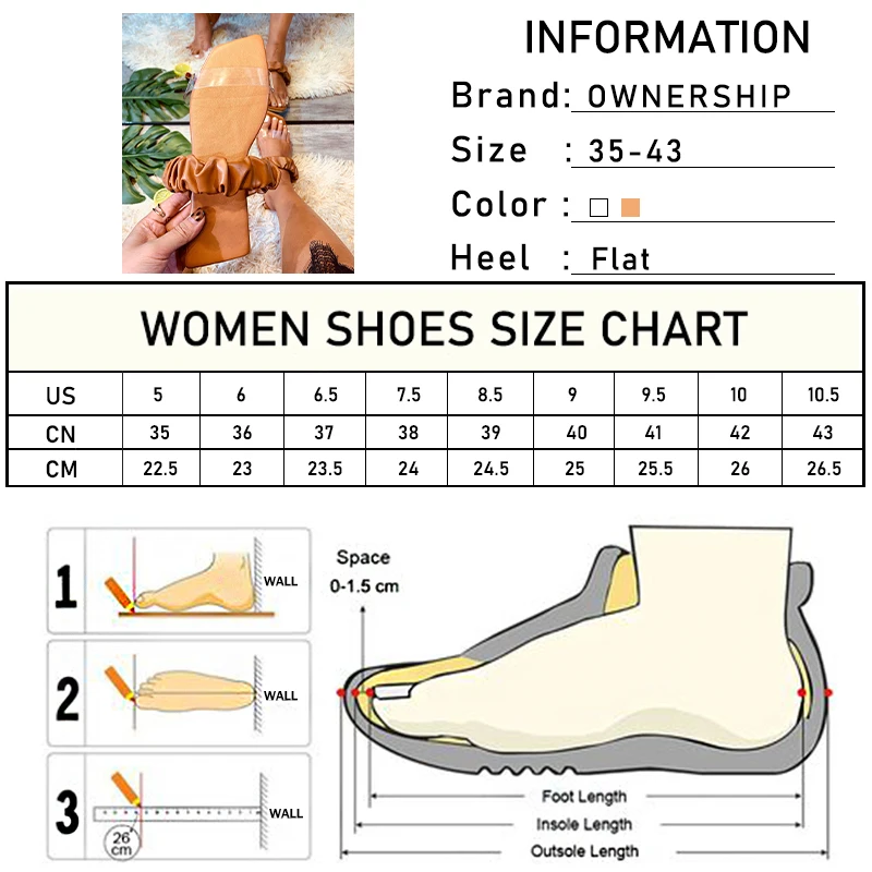 

Women Pleated Casual Slippers 2021 Ladies Square Toe Flats Women's Leisure Outdoor Beach Shoes Big Size Female Transparent Slide