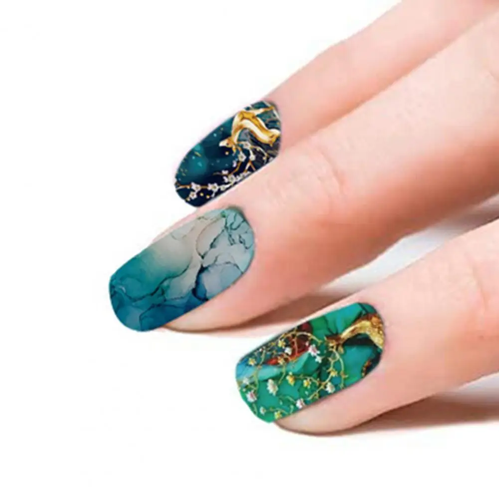 

Manicure Decal Safe Lightweight Easy to Apply 12-color Marble Pattern Nail Art Transfer Sticker for Women