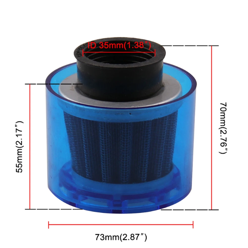 

Universal Blue 35mm 45mm Motorcycle Motorbike Air Filter Cleaner 50cc 110cc 125cc ATV PIT Dirt Bike Splash Proof