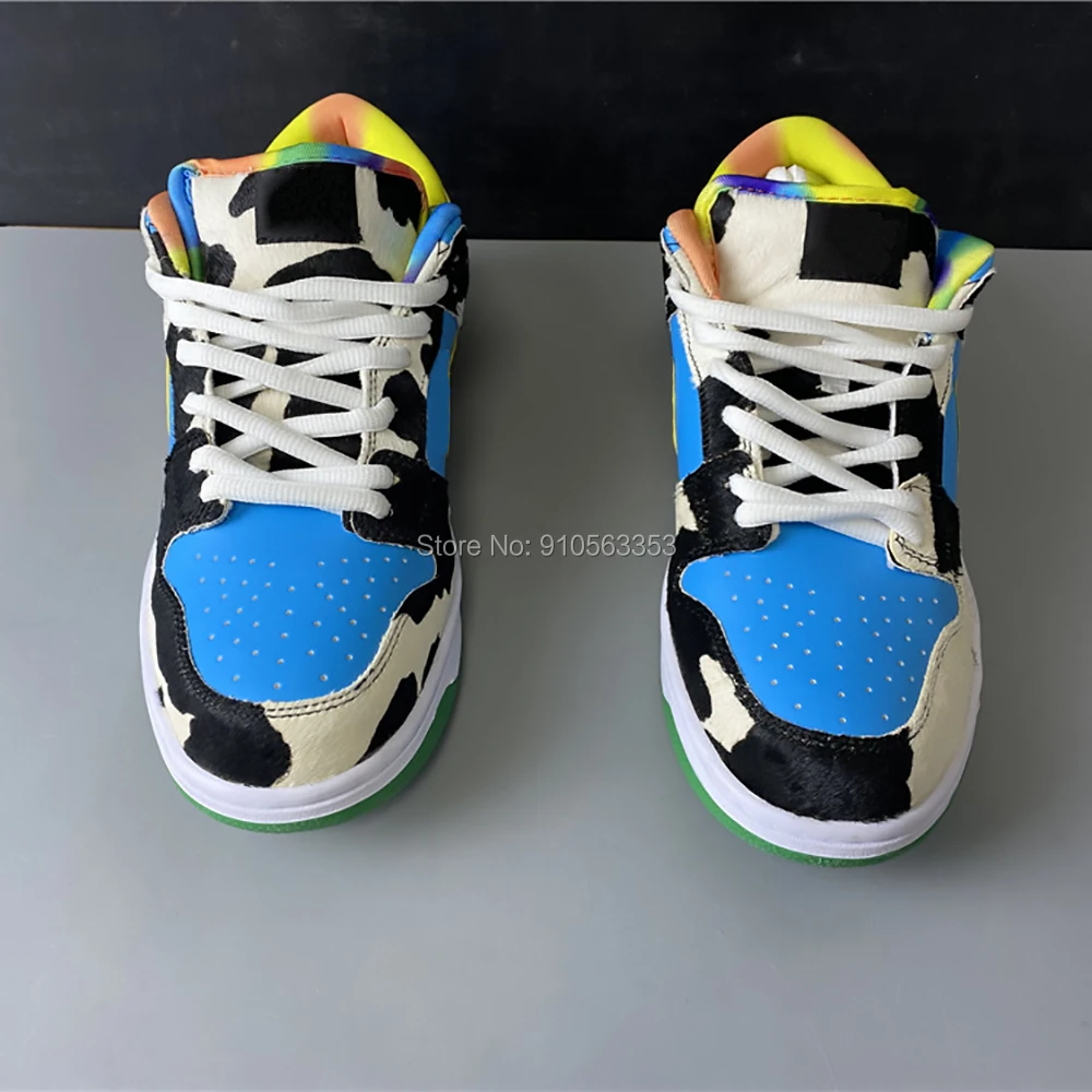 2020 newest ice cream Dunks low BEN JERRY CHUNKY DUNKY Black white cow horsehair vamp fashion RUNNING Shoes | Спорт и развлечения