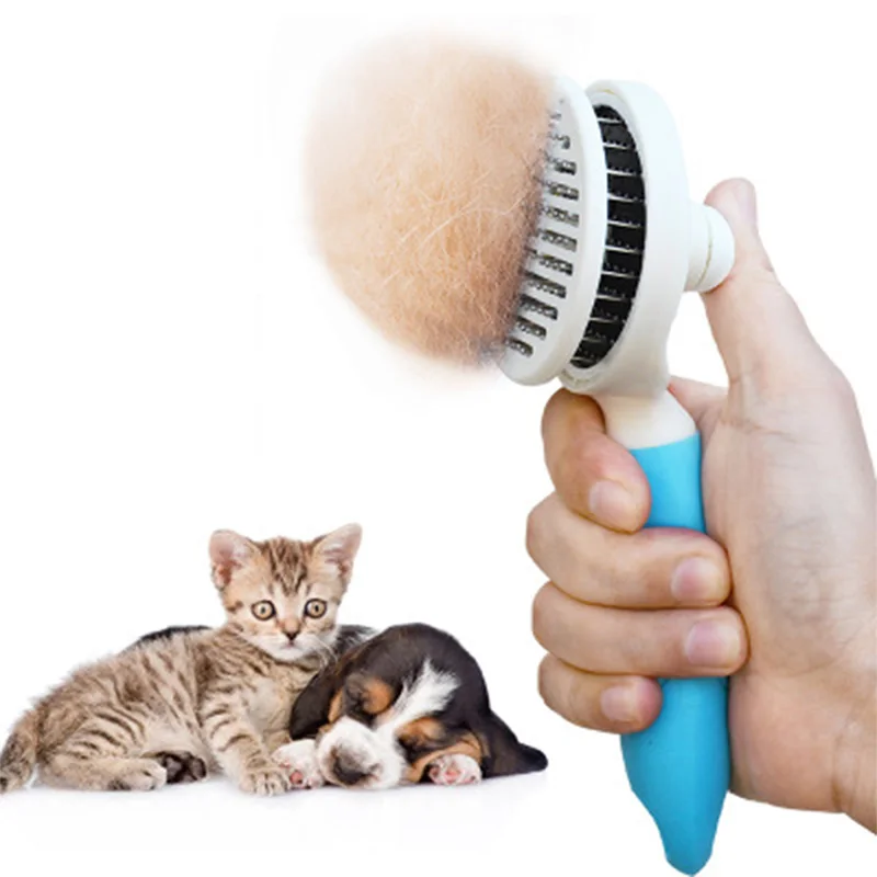 

Расческа для вычесывания собак и кошек, триммер для груминга домашних питомцев, щетка для груминга кошек, щетка с автоматической очисткой