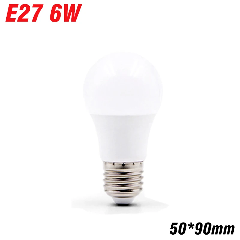 E27 6W 220V Bombilla светодиодный светильник E27, реальная мощность, 3 Вт, 6 Вт, 9 Вт, 12 Вт, 15 Вт, 18 Вт, 20 Вт, 220 В, светильник-свеча E14, высокая яркость, лампада, светодиодный светильник - Испускаемый цвет: E27 6W 220V