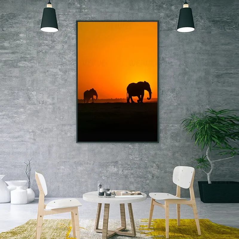 Слон реалистичный стиль диких животных Фотография картина домашний