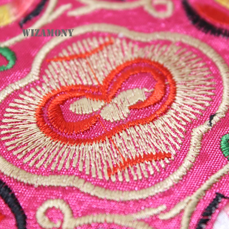 Горячее предложение! 6 шт.! Китайский круглый чайный поднос с вышивкой