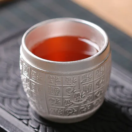 Керамическая чашка ручной работы с серебряной подкладкой из стерлингового