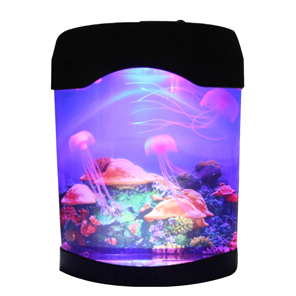 

USB Connection Jellyfish Lamp Mood Home Decor Color Changing Artificial Bedroom Electric Fish Tank Mini Aquarium LED Lighting