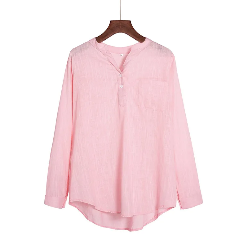 Один раз размера плюс Женские топы и блузки длинная хлопковая Удобная рубашка