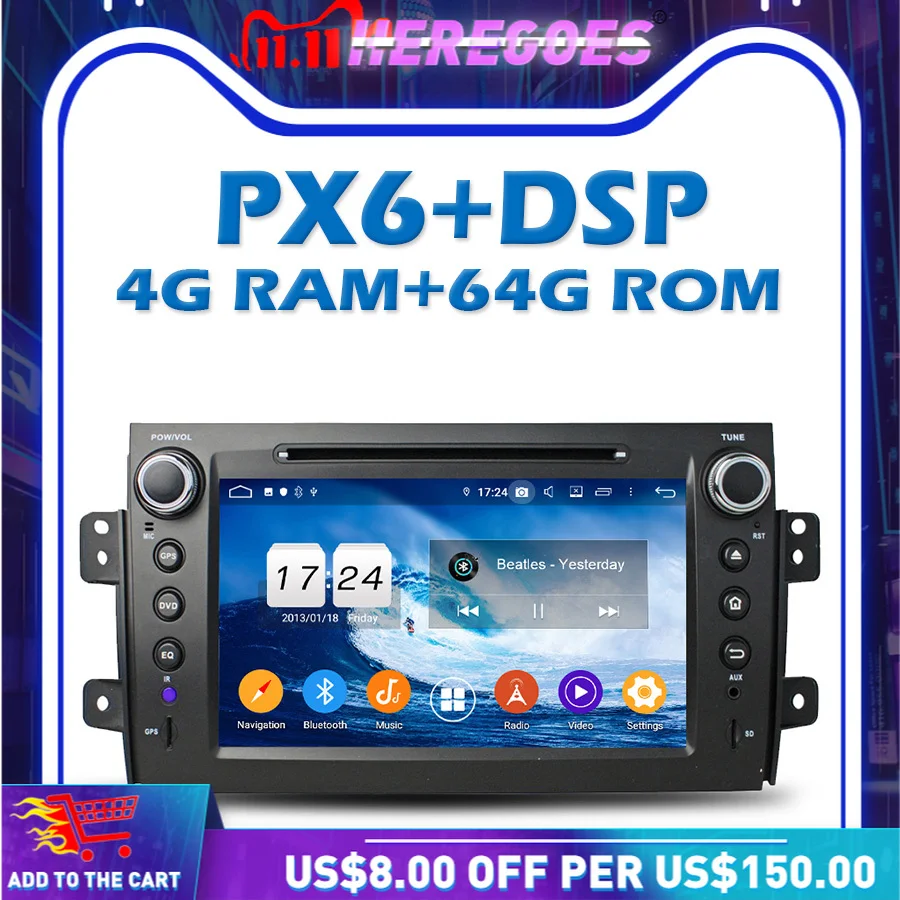 PX6 автомобильный DVD плеер DSP TDA7851 Android 10 0 64G 4 аппарат не привязан к оператору