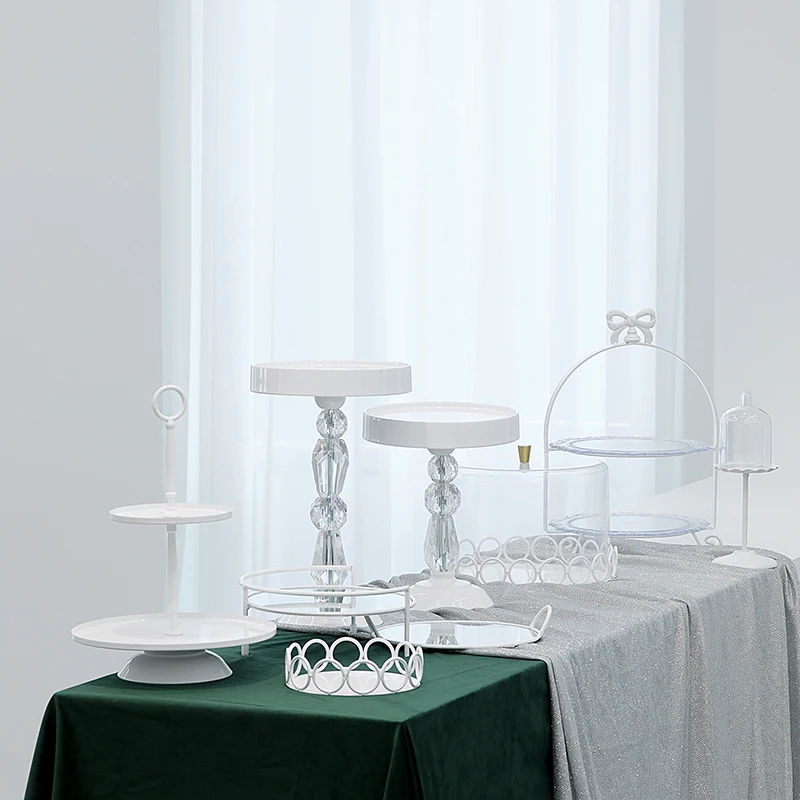 

Поднос для торта, белый, кованый, железная подставка под пирожные, свадебный реквизит, зеркало, подставка для десерта, поднос для холодной еды и чая, 1 шт.