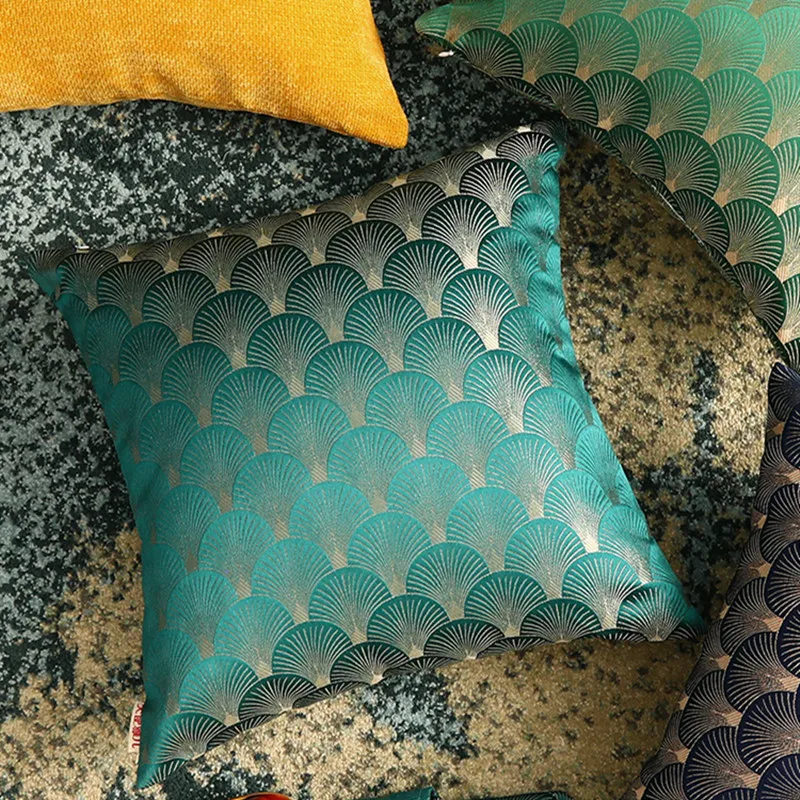 Роскошный Европейский жаккардовый наволочка темно-синий черный синий домашний