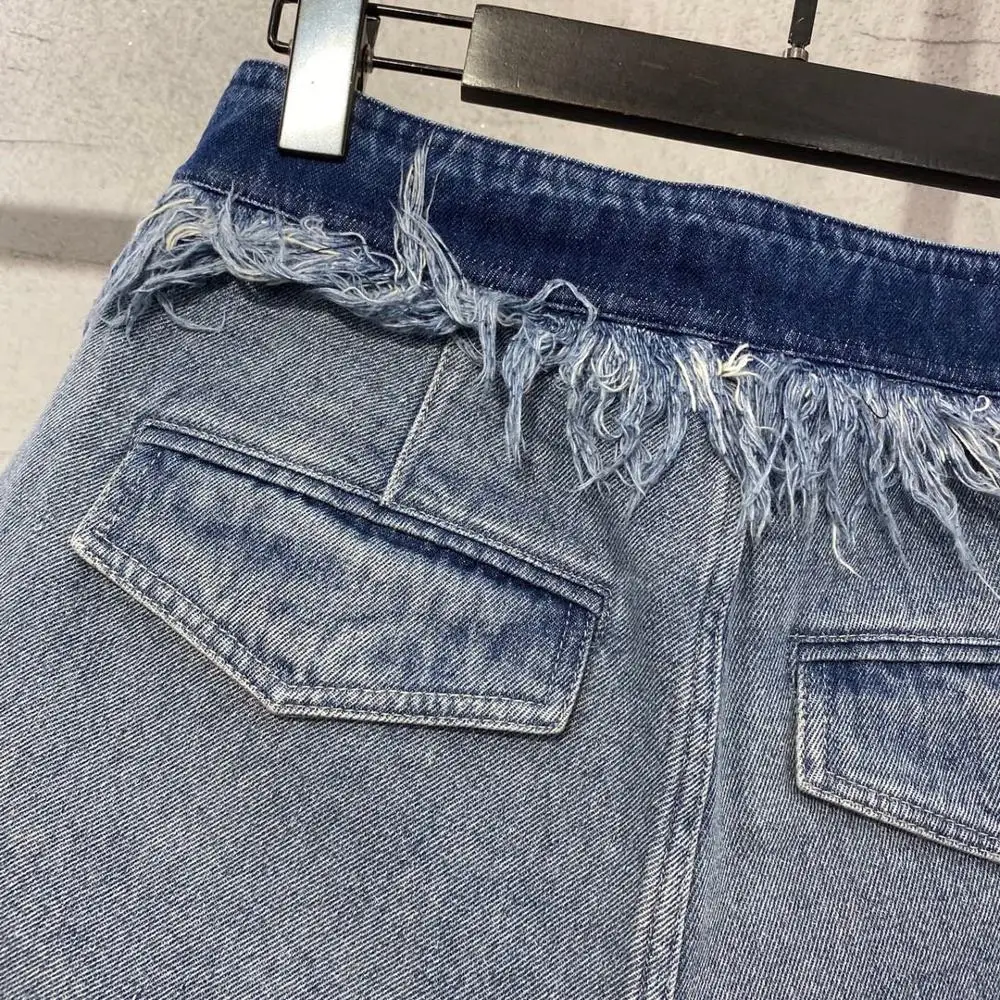 fashion summer 2021 new women patchwork tassel shorts female denim short pants ddxgz2 6.13