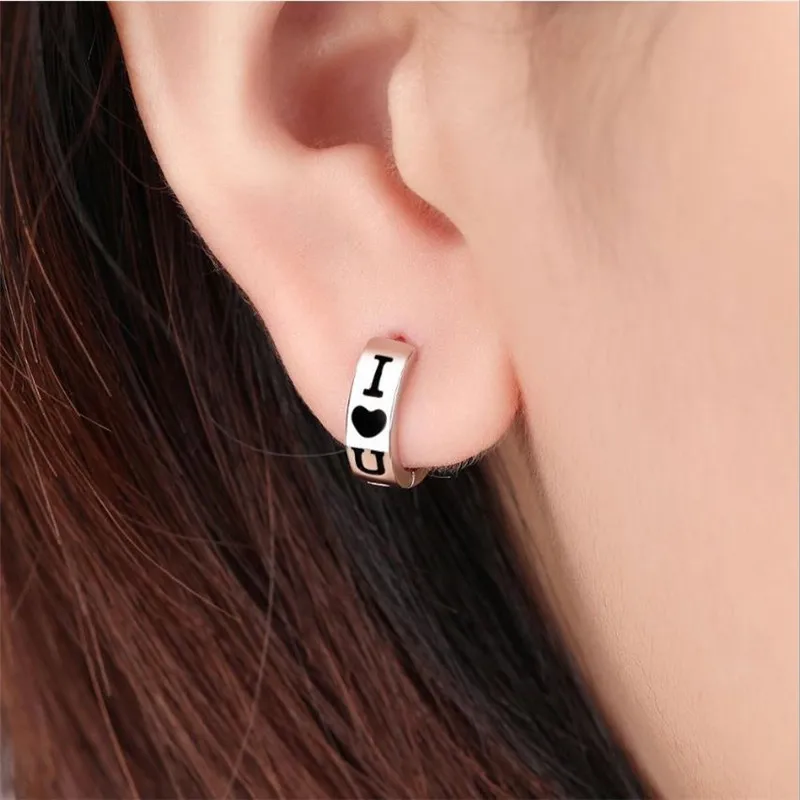 Женские серебряные серьги Everoyal модные из серебра 925 пробы с черными буквами и