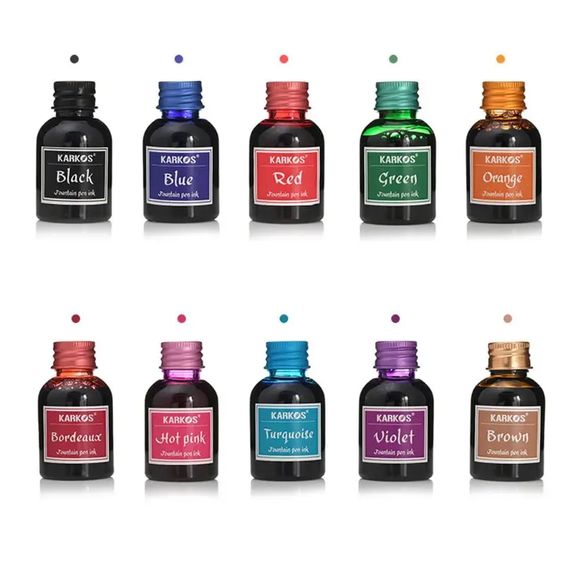 

1 Bottle Pure Colorful 30ml Fountain Pen Ink Refilling Inks Stationery School 95AD