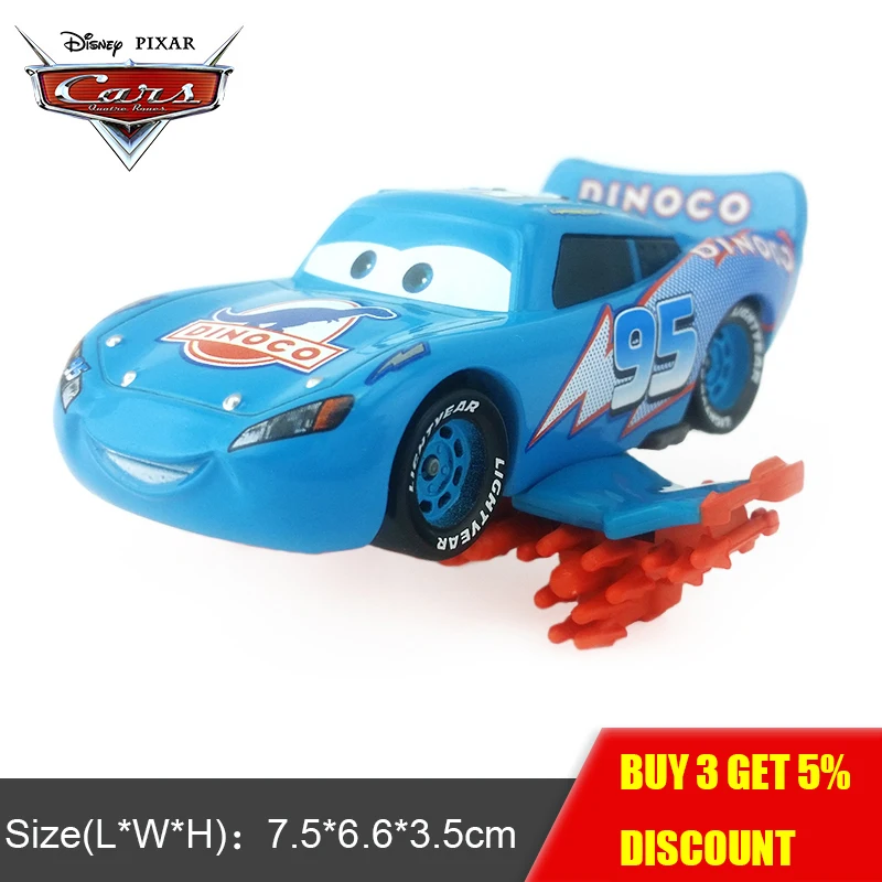 Disney Pixar Автомобили голубое освещение Storm McQueen 1:55 Металл литье под давлением