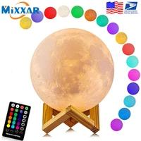 dropshipping moon lamp 16 colors led 3d print night light remote touch control lamps for kids friends lover birthday gifts