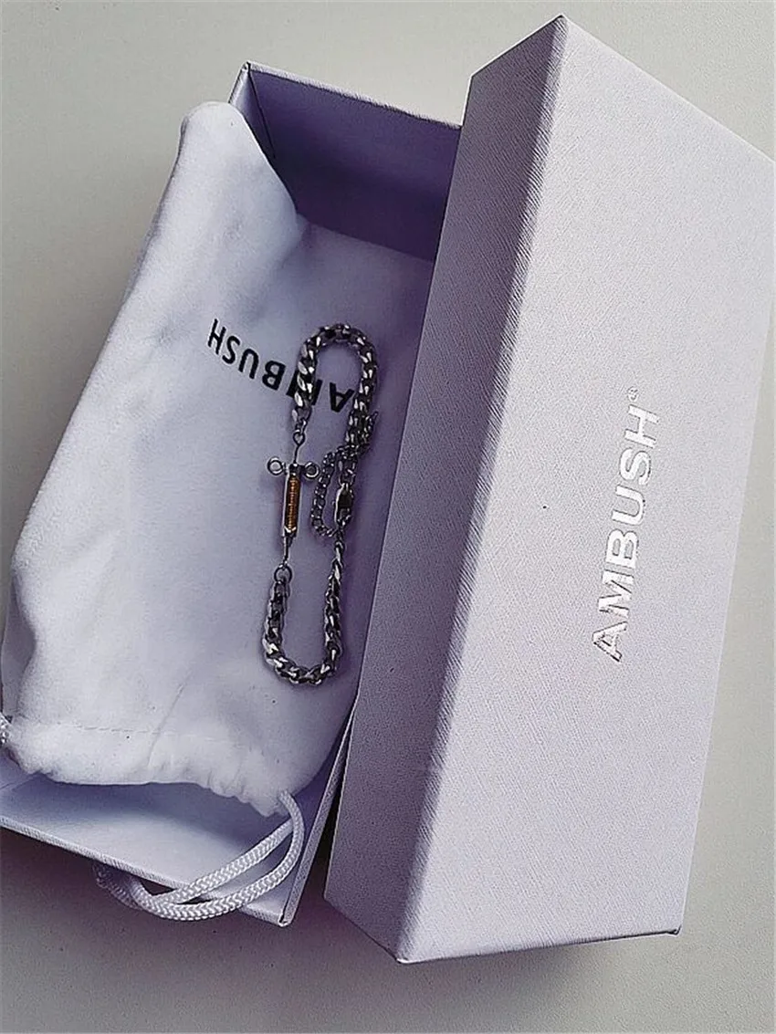

Best Quality New Titanium Steel Syringe Ambush Bracelets Men Women Silver Chain Accessories