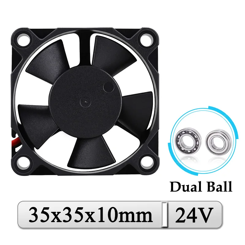 

1Pcs Gdstime DC 24V Fan 35x35x10mm Ball Bearing 35mm Mini Axial Brushless 3D Printer Cooler 3510 3.5cm Laptop Micro Cooling Fan